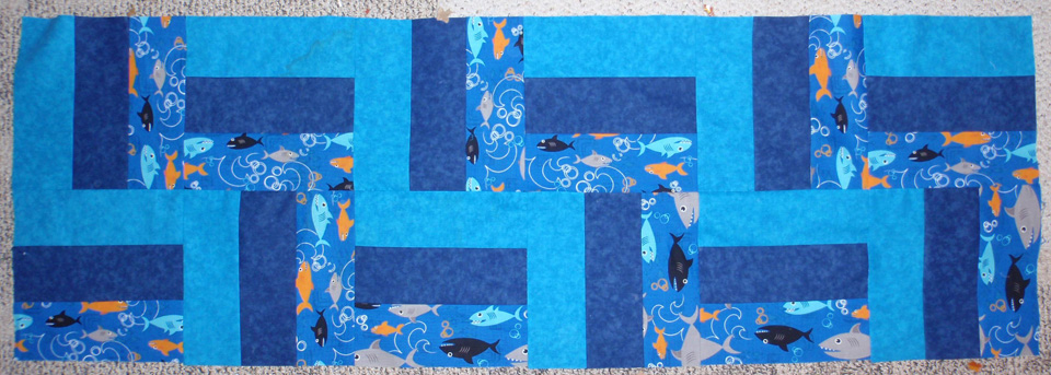 BIQR 2011 - Ryan's Shark Quilt (first two rows)